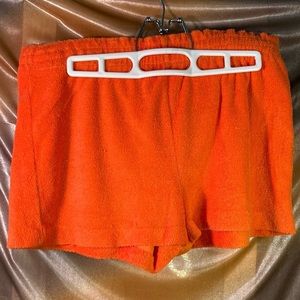 Vintage‎ 1970’s orange terrycloth short shorts 11” long 201